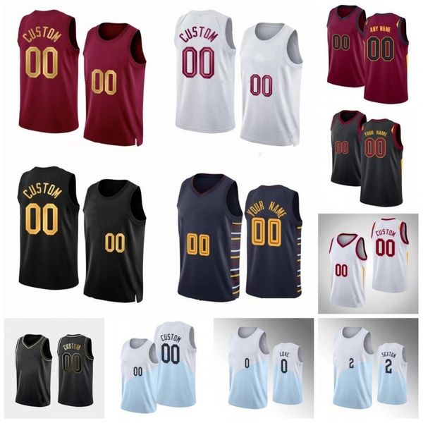 

custom printed 2023 new season basketball jersey 10 darius 4 evan garland mobley 30 ochai agbaji 31 jarrett allen 0 kevin markkanen love 3 c, Black;red