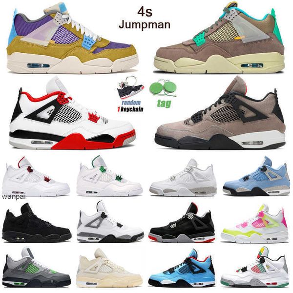 

shoes 2021 jumpman 4s desert moss basketball shoes men women 4 university blue taupe haze white oreo sail mens trainers sport sneakers jordo, Black