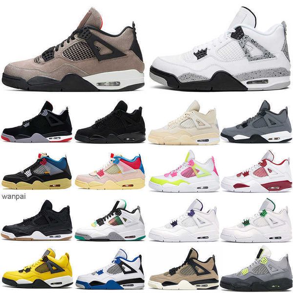 

shoes white oreo jumpman 4s desert moss basketball shoes for men women 4 university blue #26 taupe haze bred sail court purple mens trainers, Black