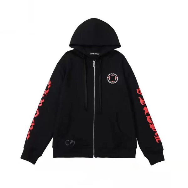 

luxury men's classic jackets fashion sweatshirts ch zipper hoodies women men pullover hooded designer horseshoe sanskrit sweater loose, Black;brown