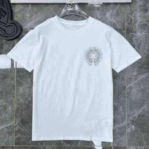 

t-shirt designer luxury mens t shirts ch brand fashion men sanskrit letter horseshoe cross tshirts man hip hop sweater summer loose 1wa3, White;black
