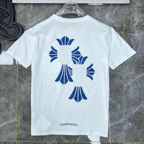 

fashion luxury mens t shirts ch brand man tees sanskrit letter t-shirt summer horseshoe flower cross short sleeve designer tshirts hip hop s, White;black