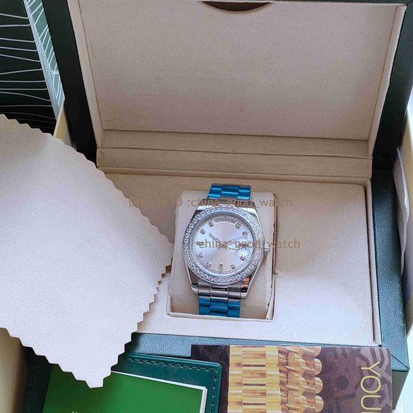 

super good factory watches real picture 40mm men's watch automatic 2813 movement diamond bezel stainless steel sport 2283448 wristwatch, Slivery;black