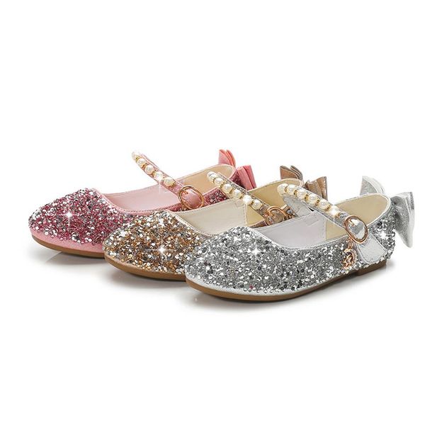 

girls summer shoes toddler girl baby sandals glitter pearl strap princess ballerinas flat shoes for wedding party dress up costumes sho264v, Black;grey