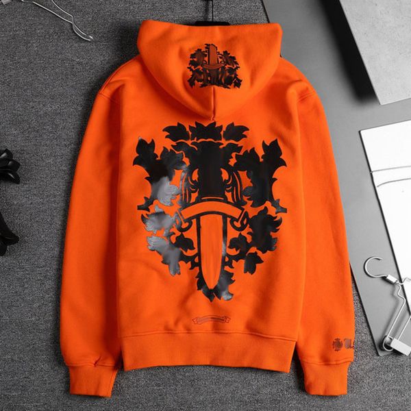 

luxury classic men's sweatshirts ch brand fashion hoodies men woman designer horseshoe cross pullover hooded zipper sweater loose jacke, Black