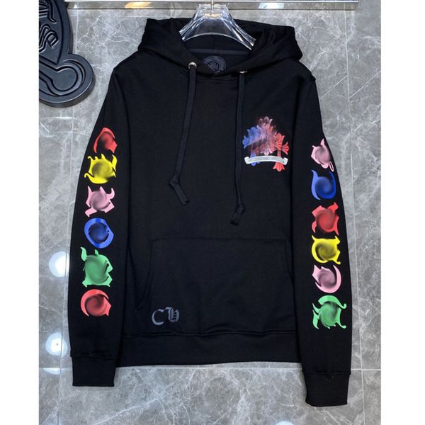 

luxury men's classic jackets fashion sweatshirts ch zipper hoodies women men pullover hooded designer horseshoe sanskrit sweater loose, Black;brown
