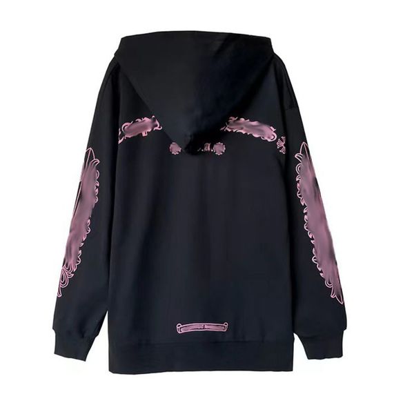 

luxury men's classic jackets fashion sweatshirts brand ch zipper hoodies women men pullover hooded designer horseshoe sweater loose jac, Black;brown