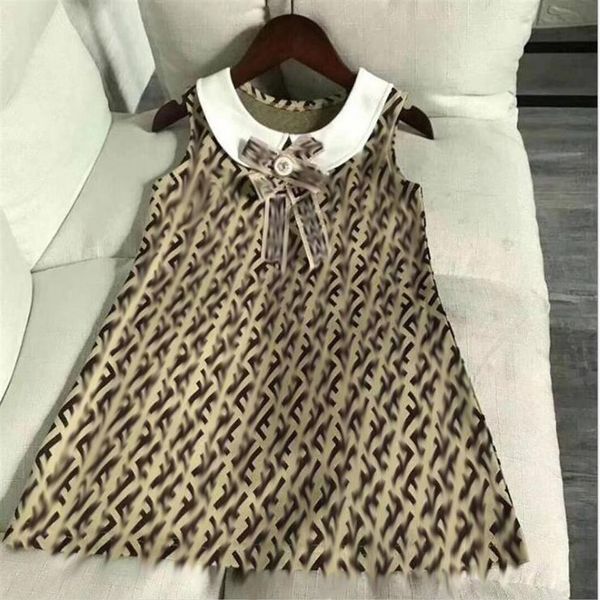 

summer baby girls sleeveless dress letters printed girl vest dresses brand clothes kids princess skirts2671, Red;yellow