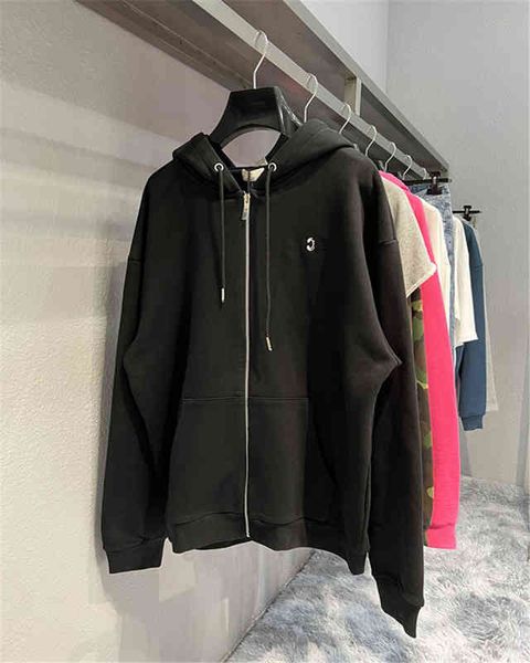 

men's hoodies sweatshirts c family fw autumn and winter embroidered printing men's women's same terry cl, Black
