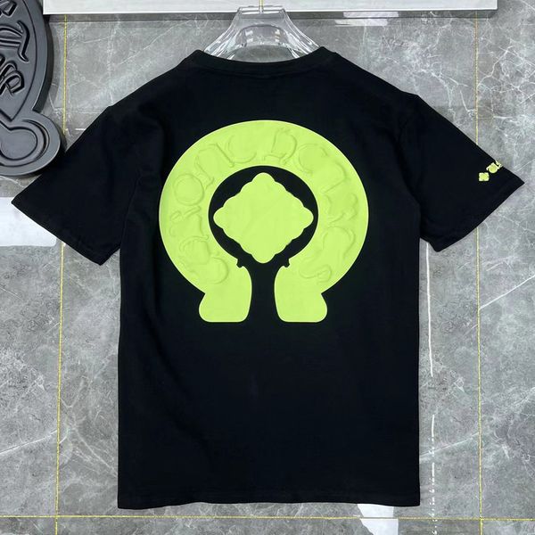 

mens classic luxury t shirts fashion brand ch men tees horseshoe cross designer tshirts summer man hip hop sweater sanskrit letter t-shirt, White;black
