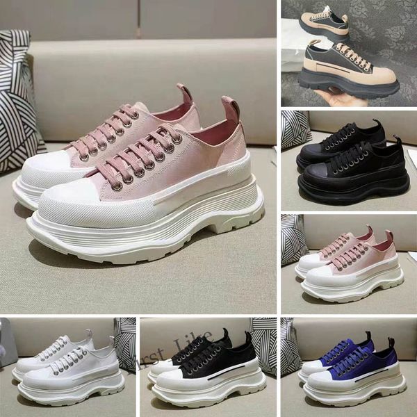 

men women outdoor shoes tread slick lace up boots canvas high low sole black royal platform red pink white over sized shoes boot 34-45