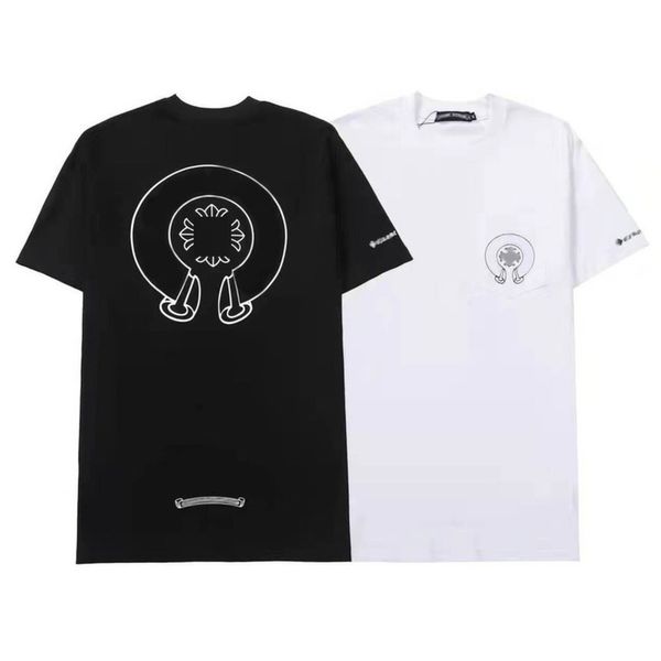 

summer ch men's t shirts brand man t-shirt luxury women cross sanskrit tees letter designer tshirts classic boy loose round neck shirt, White;black