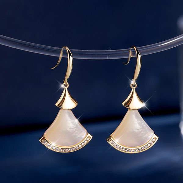 

necklaces bracelet designer jewelry elegant small skirt fritillary fan-shaped pendants fashion simple temperament earring woman, Silver