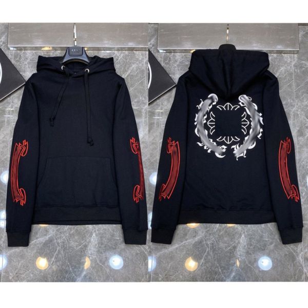 

luxury fashion men's sweatshirts classic ch brand hoodie hooded designer horseshoe sanskrit loose zipper jacket pullover coat women sw, Black