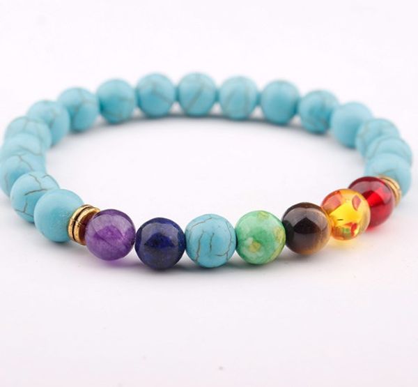 

fashion strands natural stone 8mm bohemian multicolor agate beads chakra reiki buddha yoga bracelet elastic volcanic stone ds46j, Black