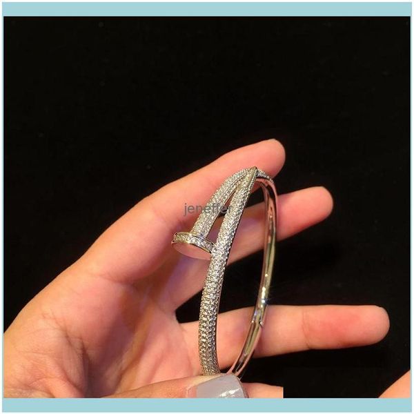 

fashion cuff bracelets women 18k gold plated love bangle fl diamond bracelet jewelry for gift drop delivery 2021 xpdjq266p, White