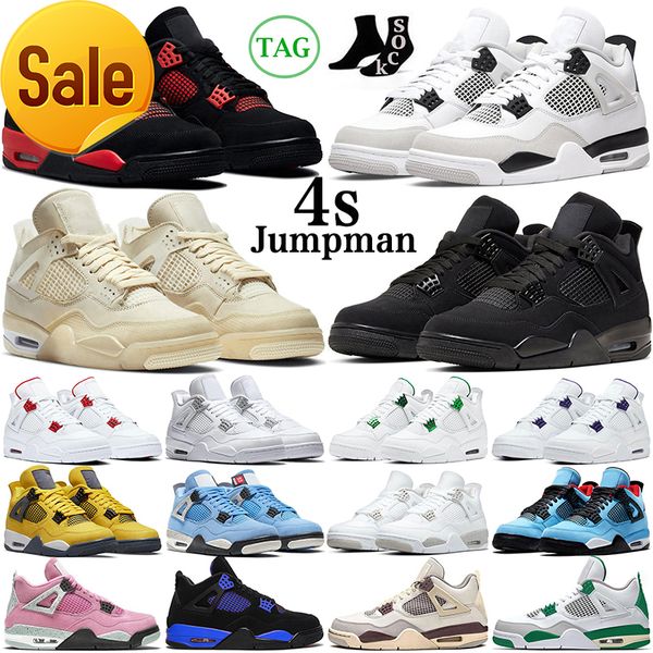 

outdoor boots jumpman 4 4s mens basketball shoes military black cat canvas red thunder university blue thunder pink cactus jack men women tr
