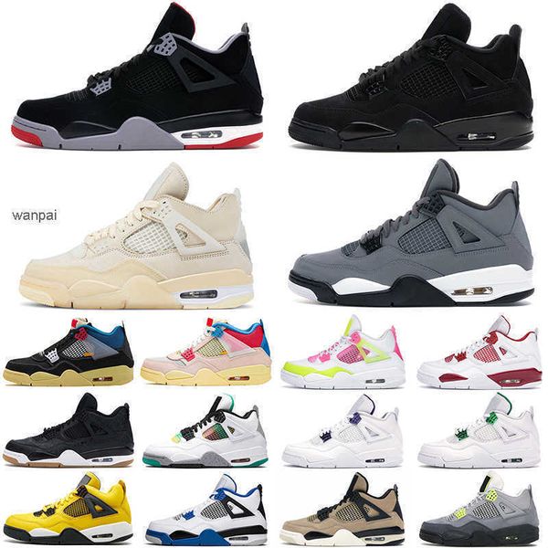 

shoes shoes wholesale jumpman 4s desert moss basketball shoes for men women 4 university blue #48 taupe haze bred sail court purple mens tra, Black