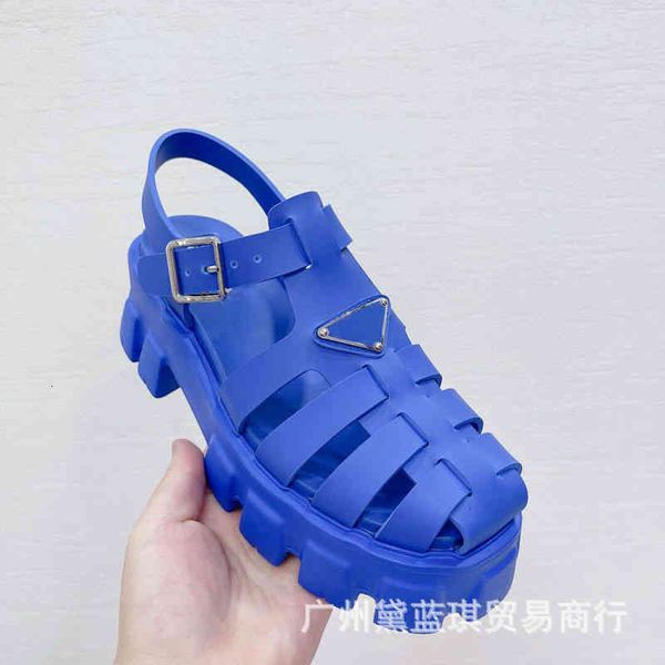 

rubber sandals summer foam with round head thick bottom gear muffin sandals roman women's shoes 64ps hchw, Black