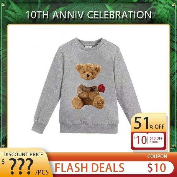 

round neck mem sweatshirts fashion cotton hoodies bear print m-4xl, Black
