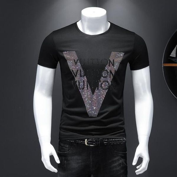 

men spring and summer street men wear hip-hop casual fashion t-shirts300e, White;black