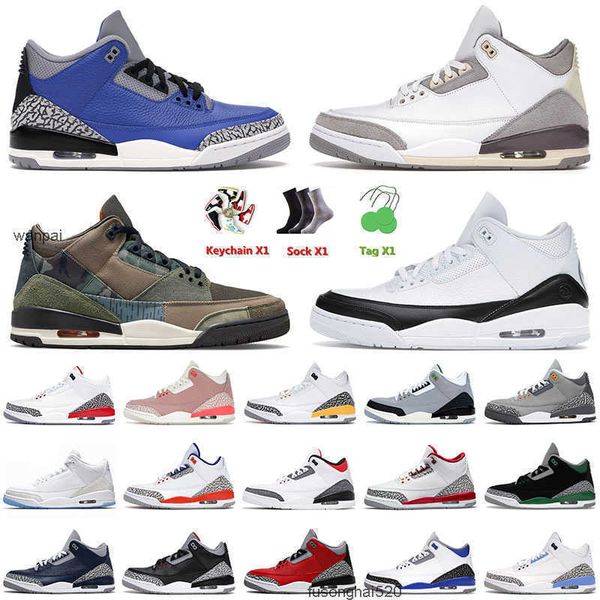 

shoes shoes mens retro basketball shoes 3 3s iii men women jumpman blue cement patchwork pine green medium grey knicks rival fragment sneake, Black
