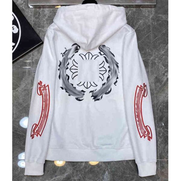 

men's luxury classic sweatshirts ch fashion hoodies men woman designer horseshoe sanskrit cross pullover hooded zipper sweater loose ja, Black