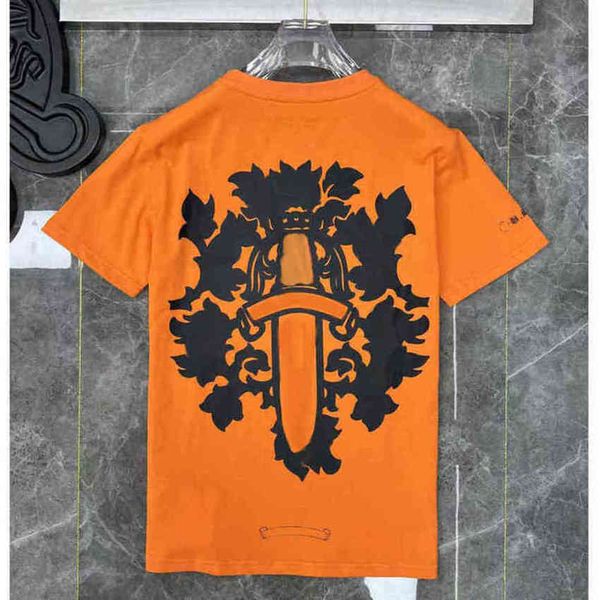 

classic mens summer t shirts horseshoe flower tees ch brand man cross t-shirts sanskrit letter designer tshirts luxury boy hip hop sweater w, White;black