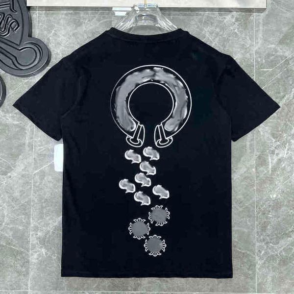

mens summer luxury t shirts ch brand fashion men tees horseshoe cross designer tshirts loose women shirt classic man hip hop sweater sanskr, White;black