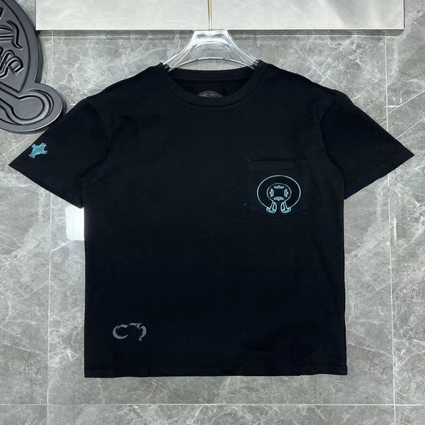 

brand luxury mens t shirts ch man t-shirt horseshoe flower tees summer classic cross sanskrit letter short sleeve designer tshirts women shi, White;black