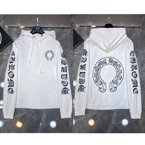 

luxury men's classic sweatshirts ch brand fashion hoodies men woman designer horseshoe cross pullover hooded zipper sweater loose jacke, Black