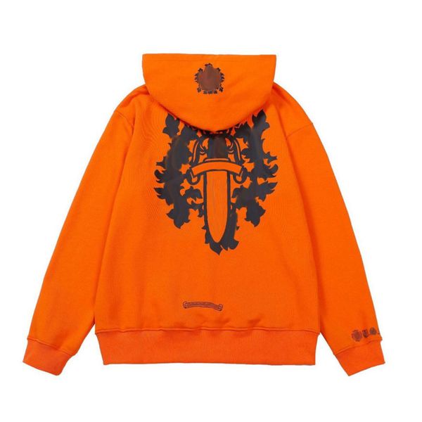 

classic men's luxury sweatshirts ch brand fashion hoodies men woman designer horseshoe cross pullover hooded zipper sweater loose jacke, Black