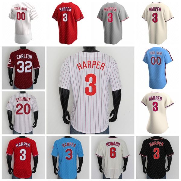 

custom bryce 3 harper rhys hoskins jersey bryson stott aaron nola didi gregorius j. t. realmuto alec bohm kyle schwarber jean segura zack wh, Blue;black
