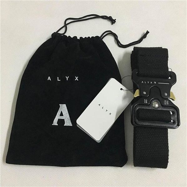 

alyx belt 128cm fashion safety belt men women rollercoaster black metal button canvas alyx2065, Black;brown