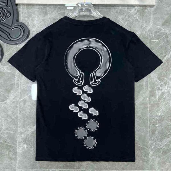 

t-shirt summer mens luxury t shirts ch brand fashion men tees horseshoe cross designer tshirts loose shirt classic man hip hop sweater q9uk, White;black