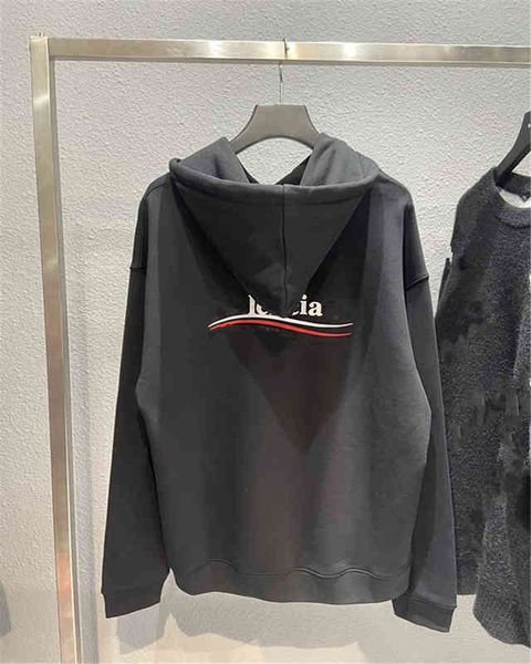 

men's hoodies sweatshirts fw autumn and winter wave coke embroidery print men's women's paris sweater hoodie, Black