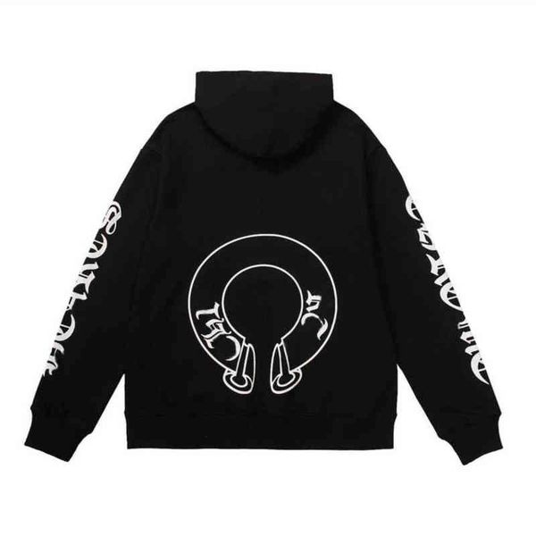 

classic luxury sweatshirts ch brand fashion men woman designer horseshoe sanskrit cross pullover hooded zipper sweater loose yb0e, Black