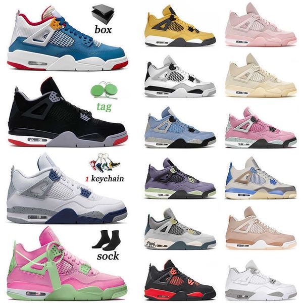 

shoes new jumpman og mens air basketball shoes 4 4s messy room high bred men women offs athletic trainers jorda jordon jordens, Black