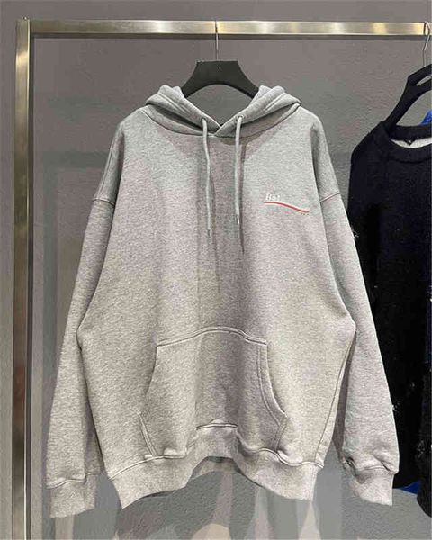 

men's hoodies sweatshirts family b's autumn and winter wave cola embroidered terry men's women's same paris sweater, Black