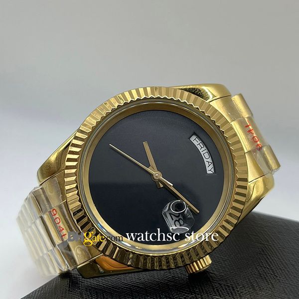 

watchsc- n- 41mm automatic watch mens womens stainless steel waterproof luminous classic watch, Slivery;brown