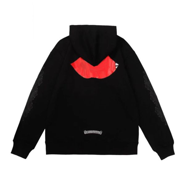 

classic men's luxury sweatshirts ch brand fashion hoodies men woman designer horseshoe cross pullover hooded zipper sweater loose jacke, Black