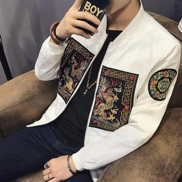 

spring men bomber jacket 2020 new fashion chinese long pao jackets men slim fit long sleeve casual coats windbreaker319v, Black;brown