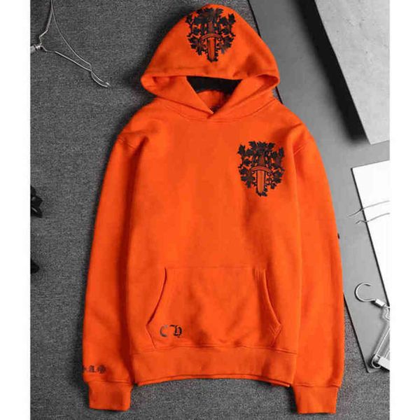 

fashion luxury men's sweatshirts classic ch brand hoodie loose zipper jacket pullover hooded designer horseshoe sanskrit coat women sw, Black