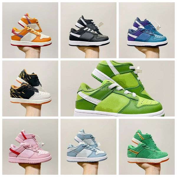 

2022 kids low designer casual shoes panda white black unc green apple syracuse blue raspberry pink girls boys children sneakers shoes us siz