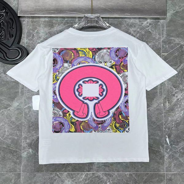 

fashion mens luxury t shirts ch brand men tees horseshoe cross designer tshirts summer loose women shirt classic man hip hop sweater sanskr, White;black