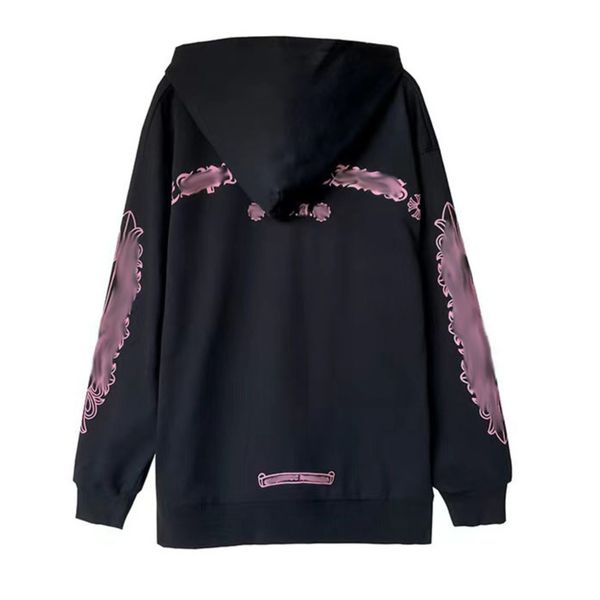 

luxury men's fashion sweatshirts classic ch brand hoodie hooded designer horseshoe sanskrit loose zipper jacket pullover coat women sw, Black