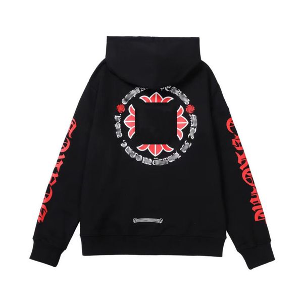 

men's luxury fashion sweatshirts classic brand hoodie hooded designer horseshoe sanskrit loose zipper jacket pullover coat women sweat, Black
