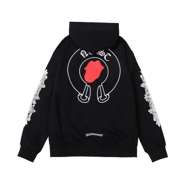 

fashion luxury men's sweatshirts classic ch zipper hoodies women men loose pullover hooded designer horseshoe sanskrit hoodie sweater j, Black