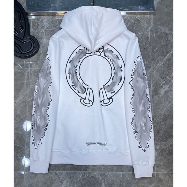 

luxury classic men's jackets fashion sweatshirts brand ch zipper hoodies women men pullover hooded horseshoe sanskrit sweater loose jac, Black;brown