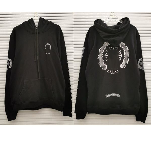 

men's luxury classic jackets fashion sweatshirts ch zipper hoodies women men pullover hooded designer horseshoe sanskrit sweater loose, Black;brown